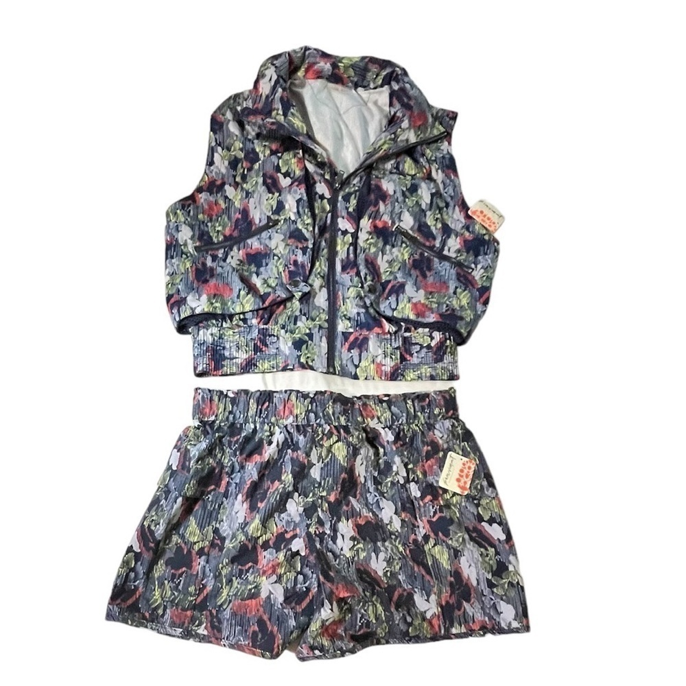 FP Movement by Free People Hooded Vest and Shorts Outfit, Size Small